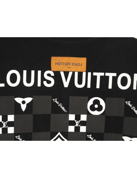 Louis Vuitton Back Checkerboard Short Sleeve T-Shirt TSK1,Louis Vuitton