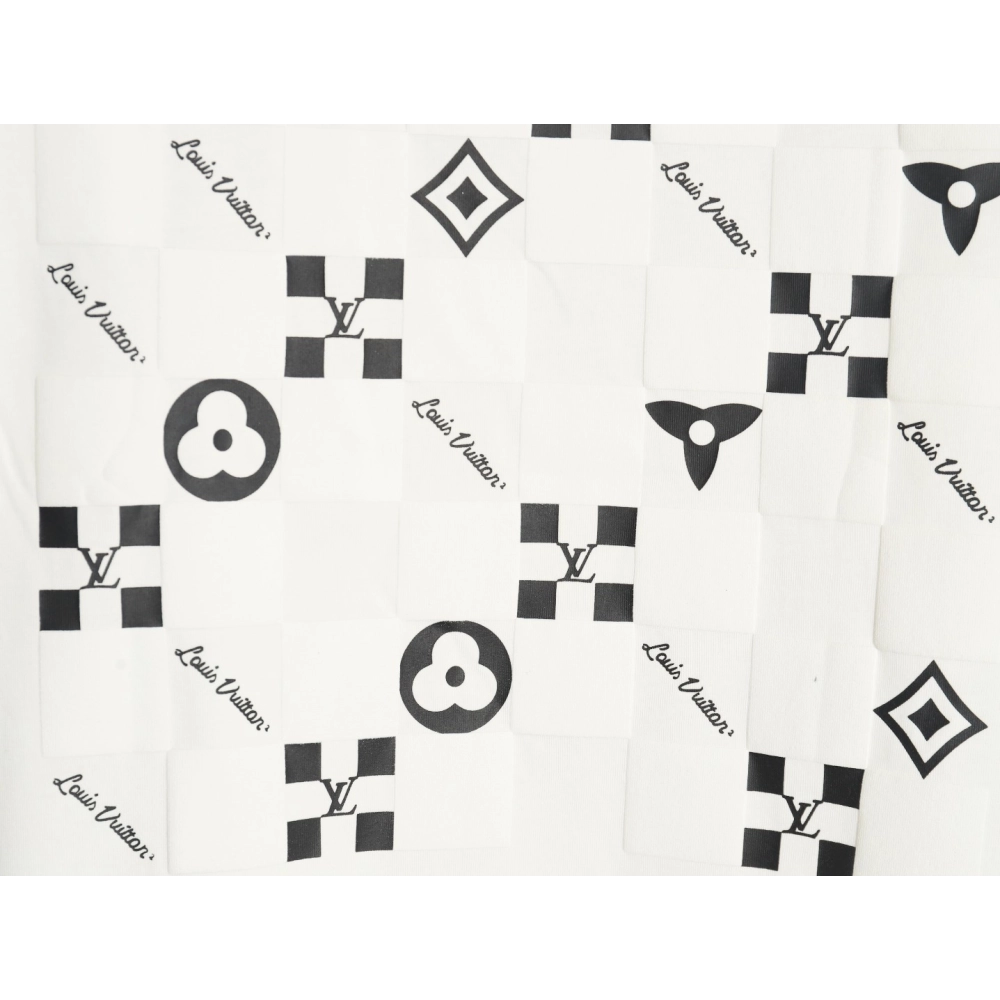 Louis Vuitton Back Checkerboard Short Sleeve T-Shirt,Louis Vuitton