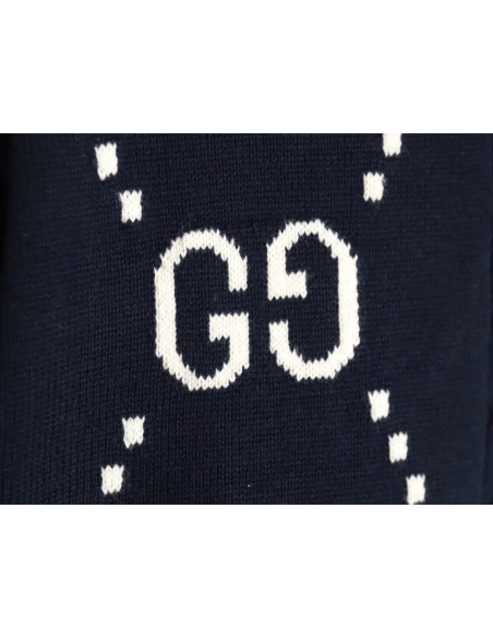 Gucci Double G jacquard cable-knit Polo short sleeves TSK1,Gucci