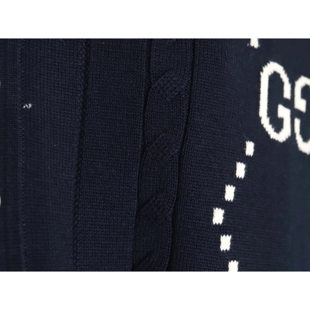 Gucci Double G jacquard cable-knit Polo short sleeves TSK1,Gucci