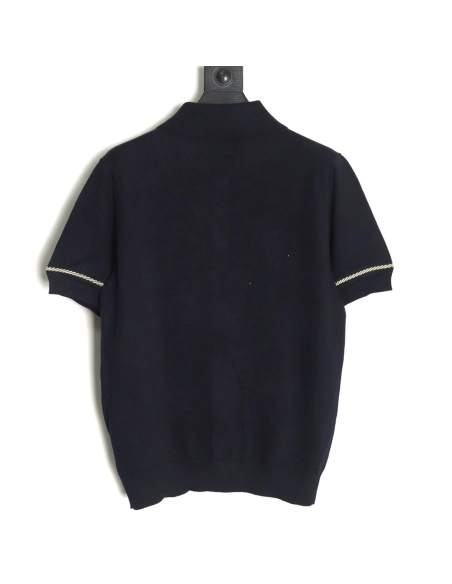Louis Vuitton Americas Cup Collection Gold Button Knitted Polo Short Sleeve,Louis Vuitton