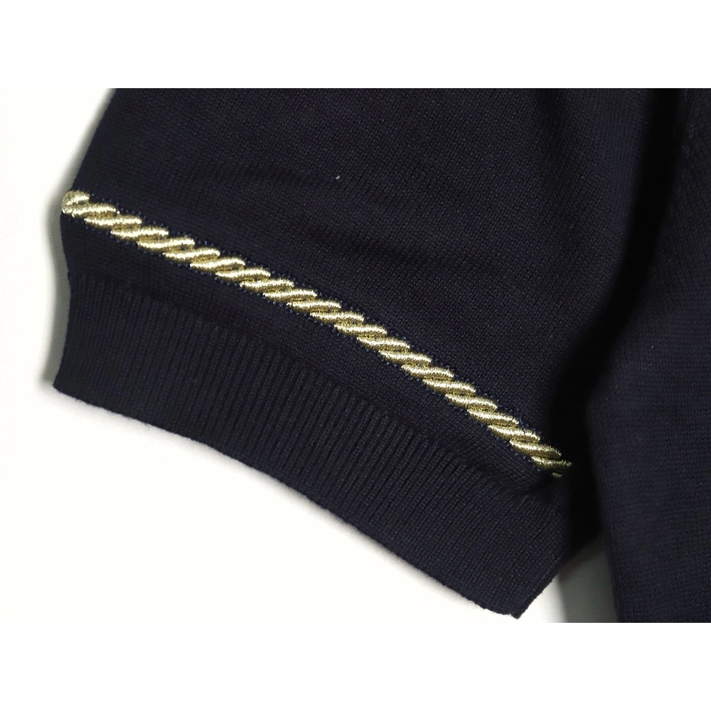 Louis Vuitton Americas Cup Collection Gold Button Knitted Polo Short Sleeve,Louis Vuitton