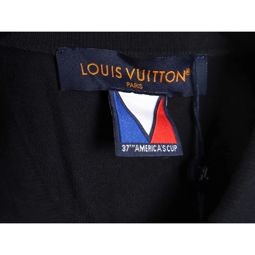 Louis Vuitton Americas Cup Collection Gold Button Knitted Polo Short Sleeve,Louis Vuitton