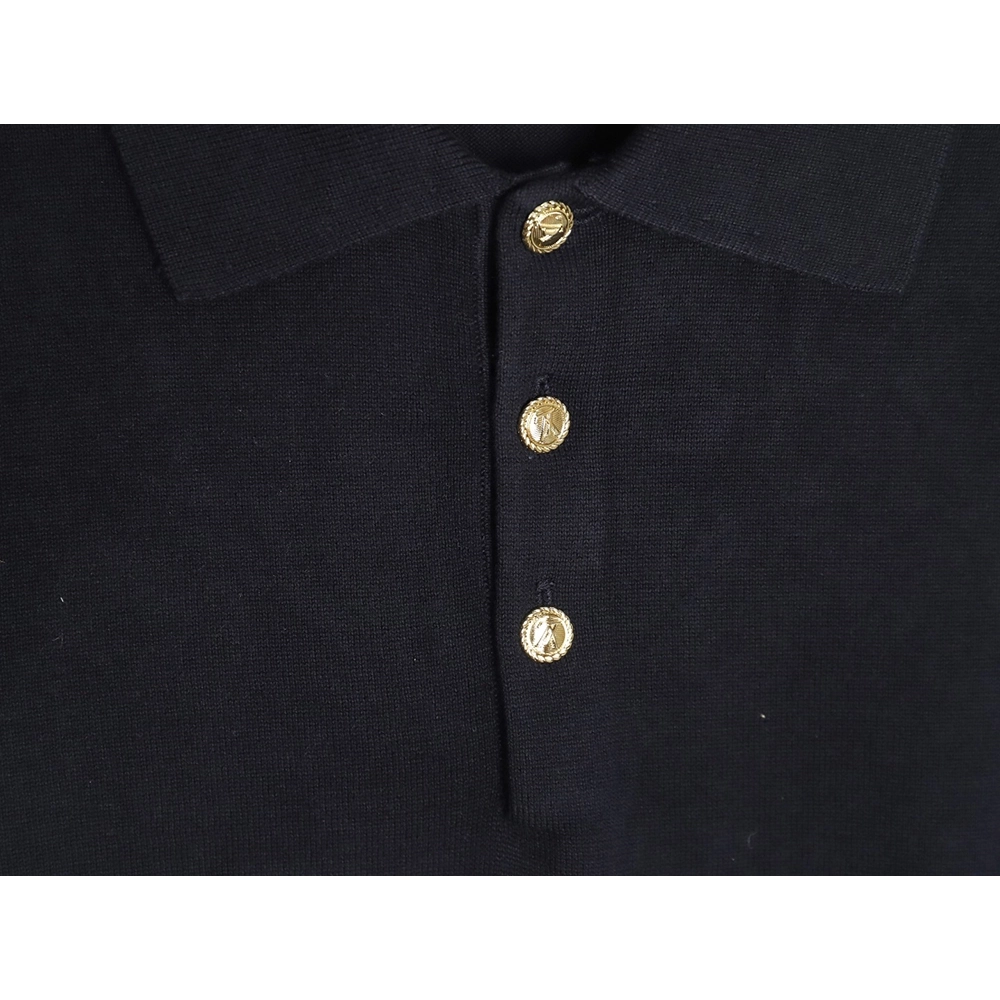 Louis Vuitton Americas Cup Collection Gold Button Knitted Polo Short Sleeve,Louis Vuitton
