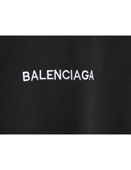 Balenciaga collar double B embroidered logo round neck short-sleeved T-shirt TSK1,Balenciaga