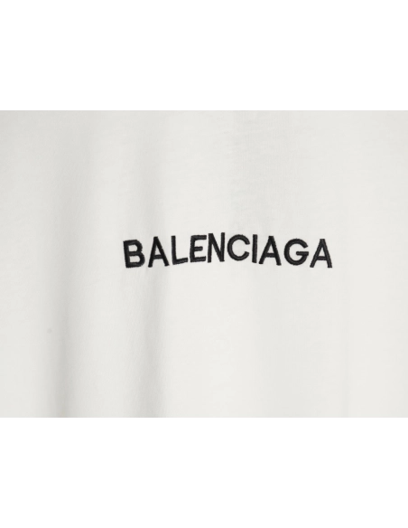 Balenciaga collar double B embroidered logo round neck short-sleeved T-shirt,Balenciaga