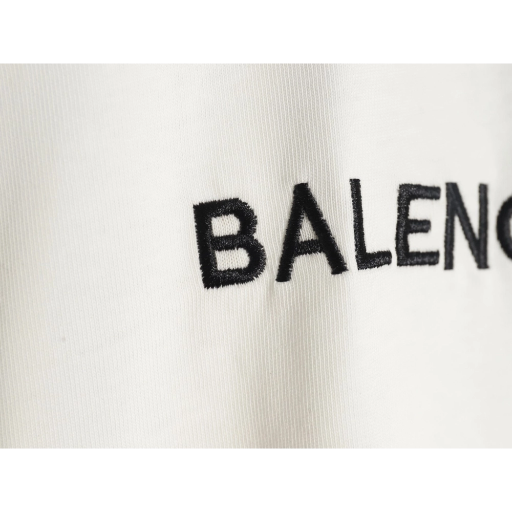 Balenciaga collar double B embroidered logo round neck short-sleeved T-shirt,Balenciaga
