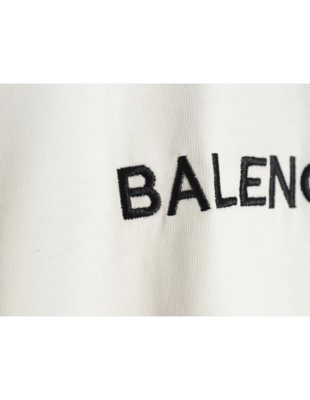 Balenciaga collar double B embroidered logo round neck short-sleeved T-shirt,Balenciaga