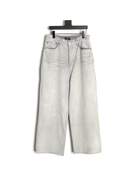 Balenciaga white waxed heavy jeans,Balenciaga