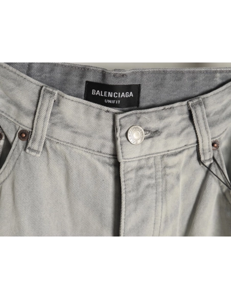 Balenciaga white waxed heavy jeans,Balenciaga