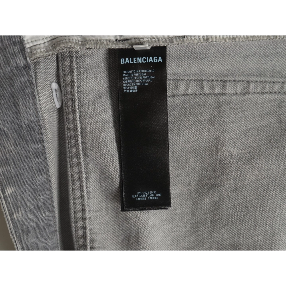 Balenciaga white waxed heavy jeans,Balenciaga