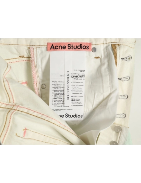 Acne studios irregular distressed handmade glow-in-the-dark jeans,Acne Studios
