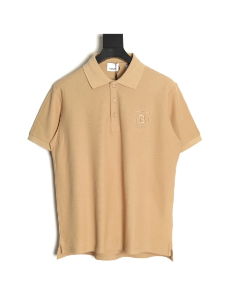Burberry chest B-embroidered short-sleeved polo shirt TSK1,Burberry