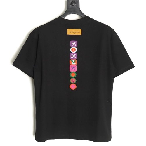 Louis Vuitton four-leaf clover logo embroidered short-sleeved T-shirt TSK1,Louis Vuitton