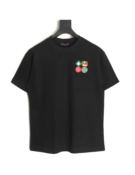 Louis Vuitton four-leaf clover logo embroidered short-sleeved T-shirt TSK1,Louis Vuitton