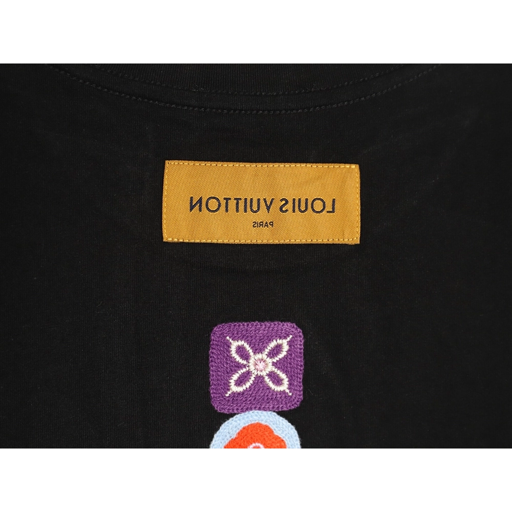 Louis Vuitton four-leaf clover logo embroidered short-sleeved T-shirt TSK1,Louis Vuitton