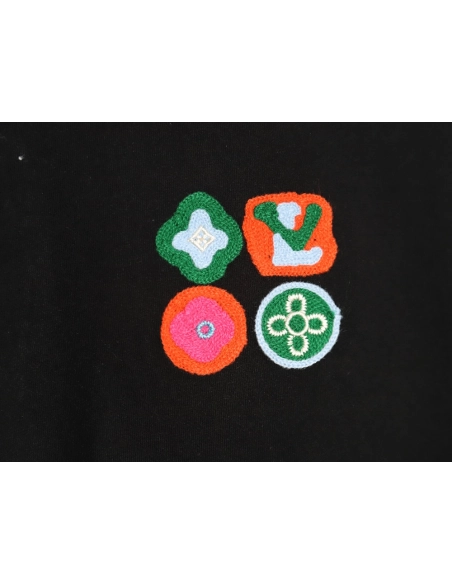 Louis Vuitton four-leaf clover logo embroidered short-sleeved T-shirt TSK1,Louis Vuitton