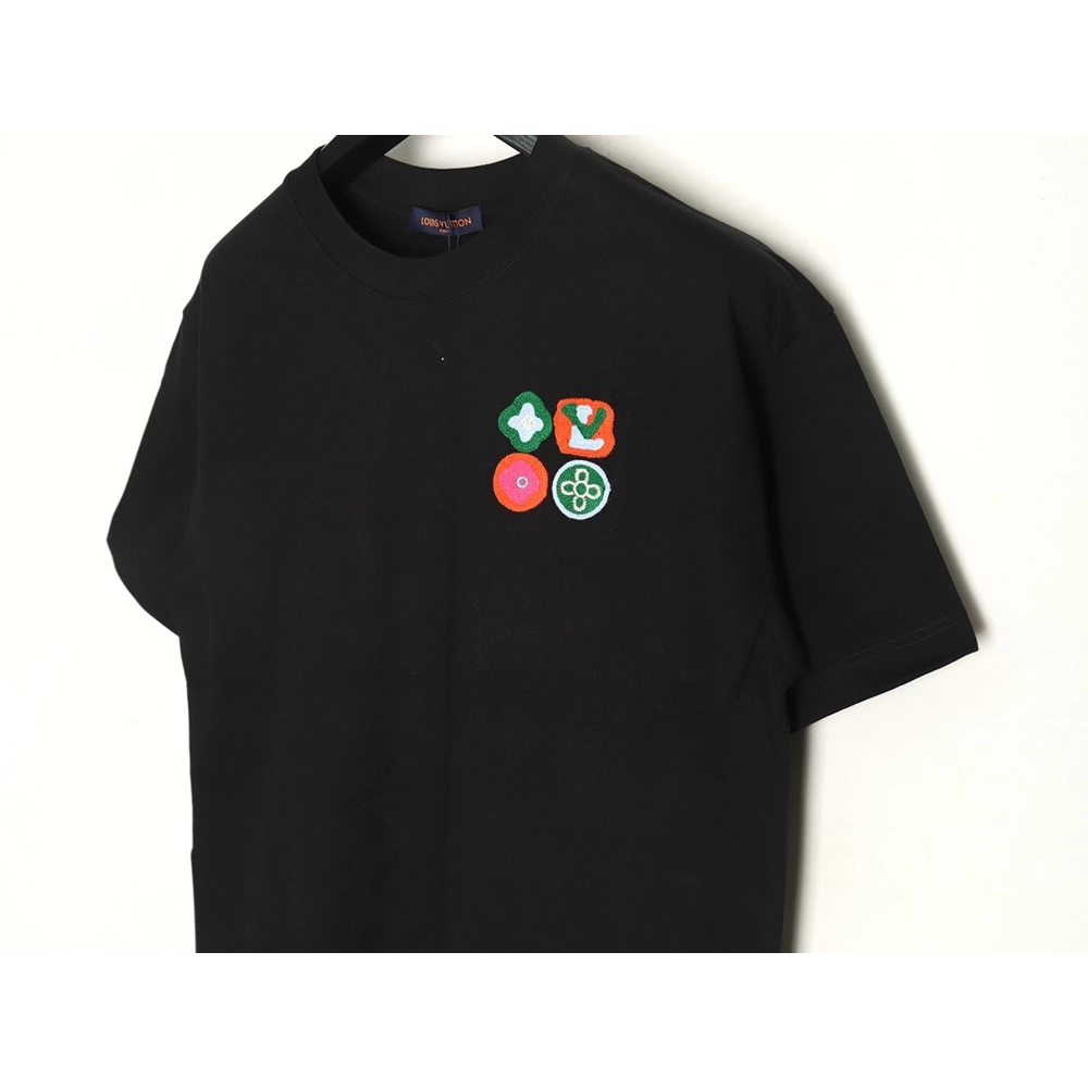 Louis Vuitton four-leaf clover logo embroidered short-sleeved T-shirt TSK1,Louis Vuitton