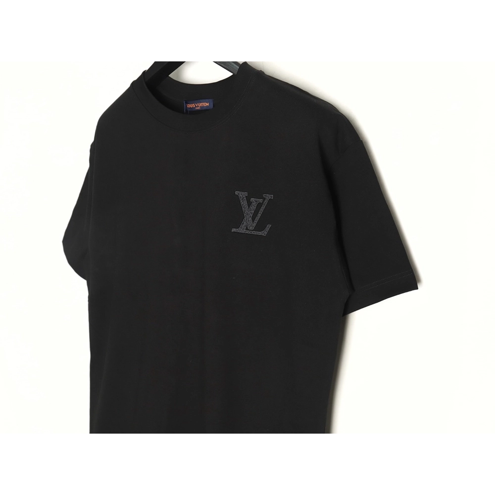 Louis Vuitton dark pattern large logo embroidered short sleeve T-shirt TSK1,Louis Vuitton