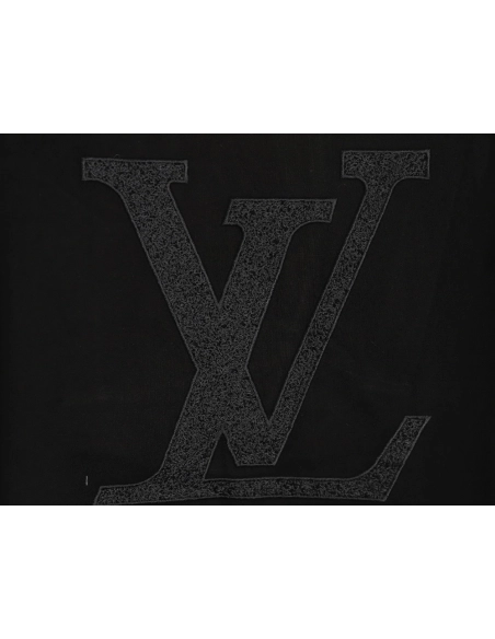 Louis Vuitton dark pattern large logo embroidered short sleeve T-shirt TSK1,Louis Vuitton