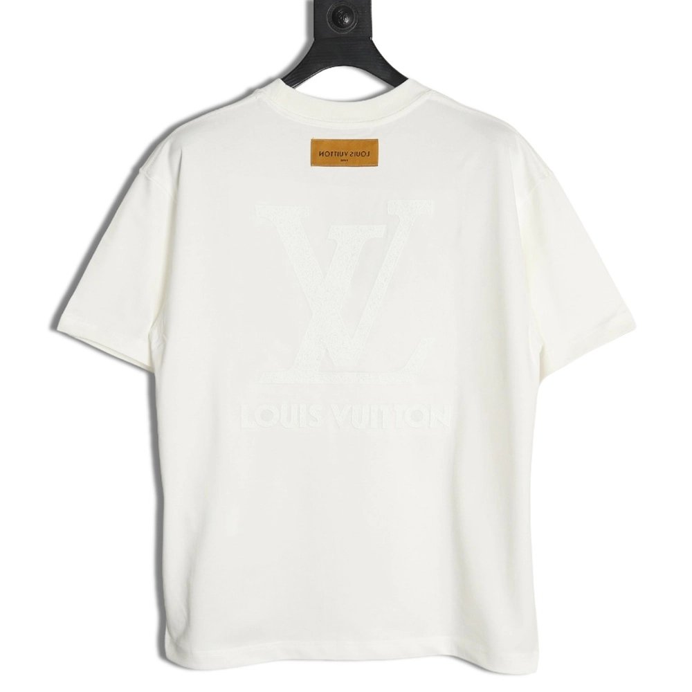 Louis Vuitton dark pattern large logo embroidered short sleeve T-shirt,Louis Vuitton