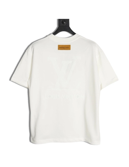 Louis Vuitton dark pattern large logo embroidered short sleeve T-shirt,Louis Vuitton