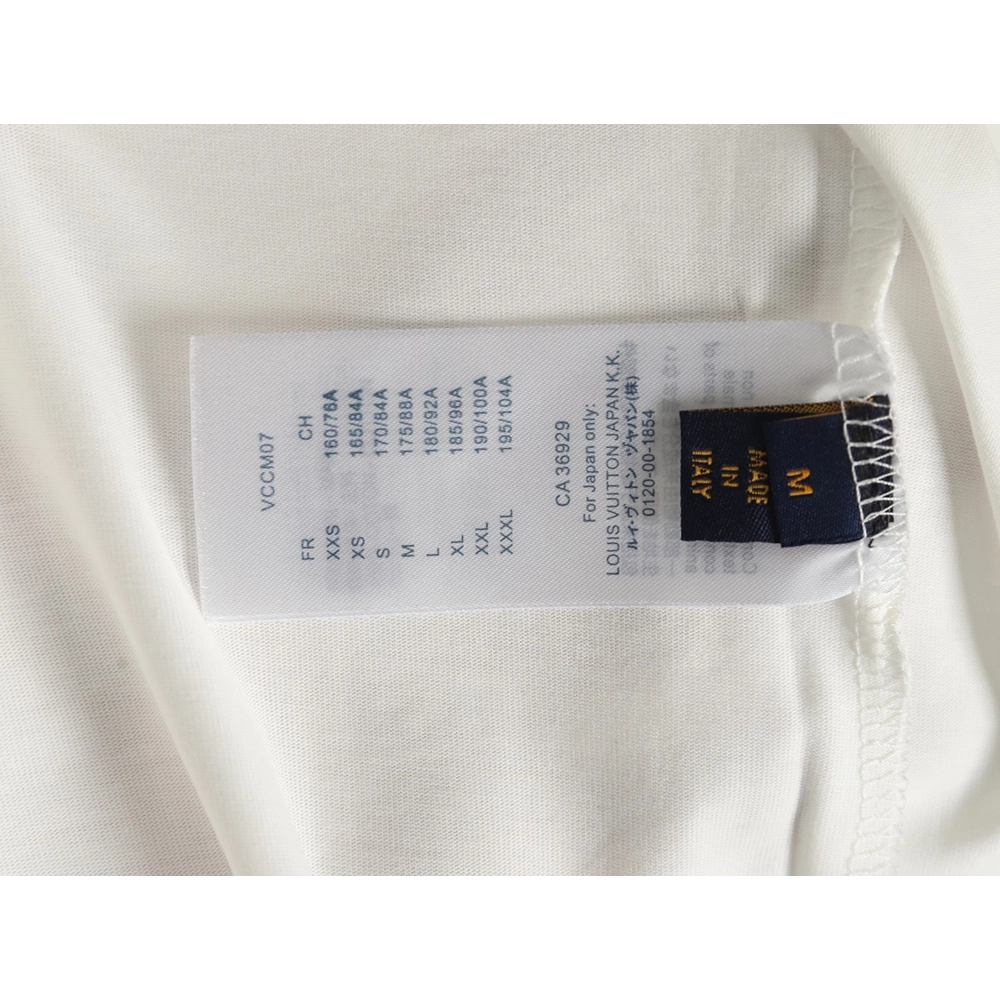 Louis Vuitton dark pattern large logo embroidered short sleeve T-shirt,Louis Vuitton