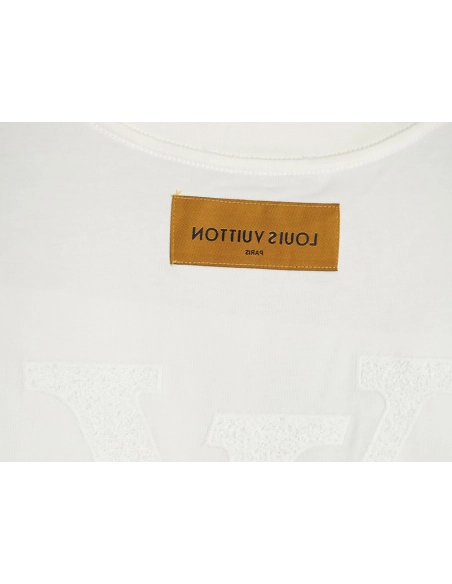 Louis Vuitton dark pattern large logo embroidered short sleeve T-shirt,Louis Vuitton