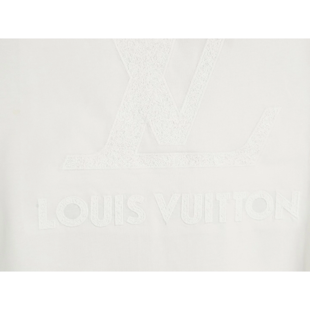 Louis Vuitton dark pattern large logo embroidered short sleeve T-shirt,Louis Vuitton