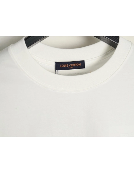 Louis Vuitton dark pattern large logo embroidered short sleeve T-shirt,Louis Vuitton