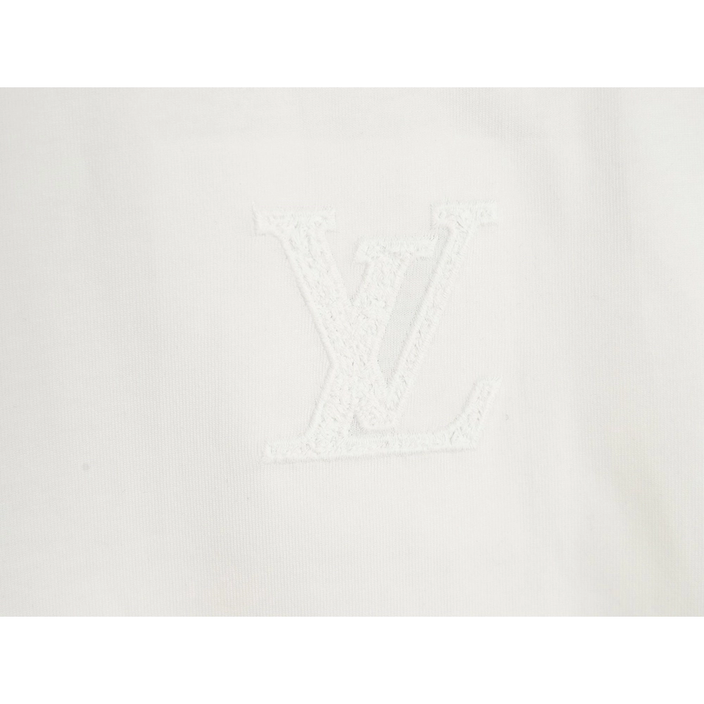 Louis Vuitton dark pattern large logo embroidered short sleeve T-shirt,Louis Vuitton