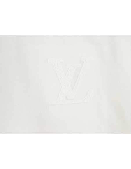 Louis Vuitton dark pattern large logo embroidered short sleeve T-shirt,Louis Vuitton