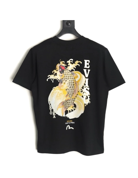 Evisu back carp print short sleeves,Evisu