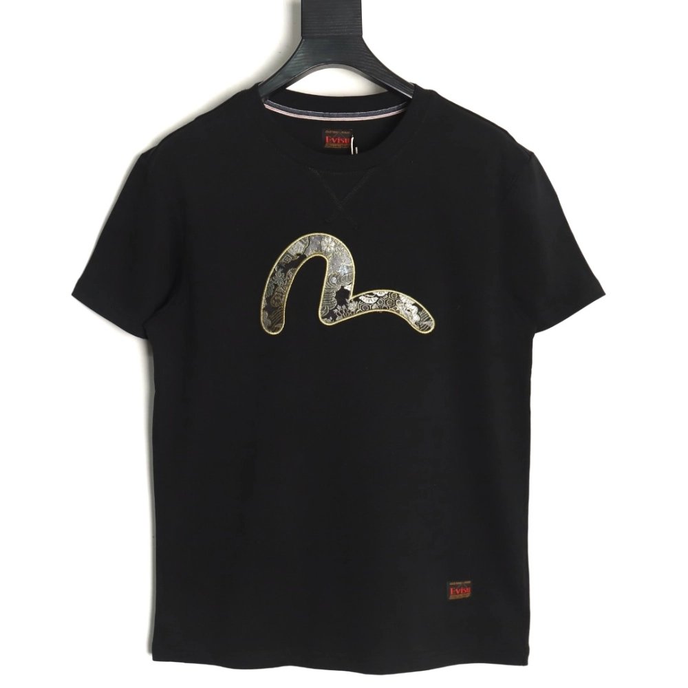 Evisu brocade seagull embroidered short sleeves,Evisu