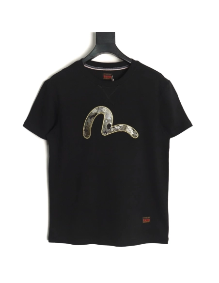 Evisu brocade seagull embroidered short sleeves,Evisu