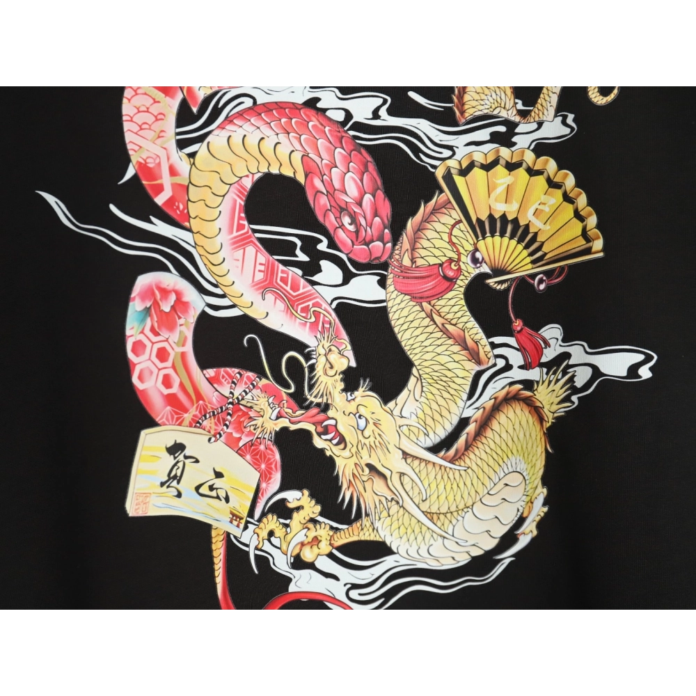 Evisu Year of the Snake limited edition dragon and snake print short sleeves,Evisu