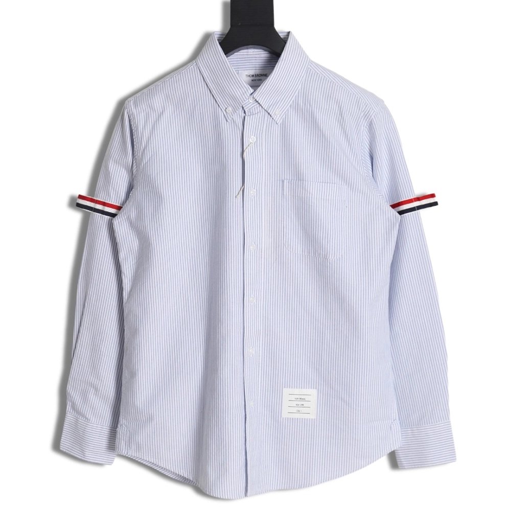 Thom Browne Oxford Classic Cuff Stripe Long Sleeve Shirt,Thom Browne