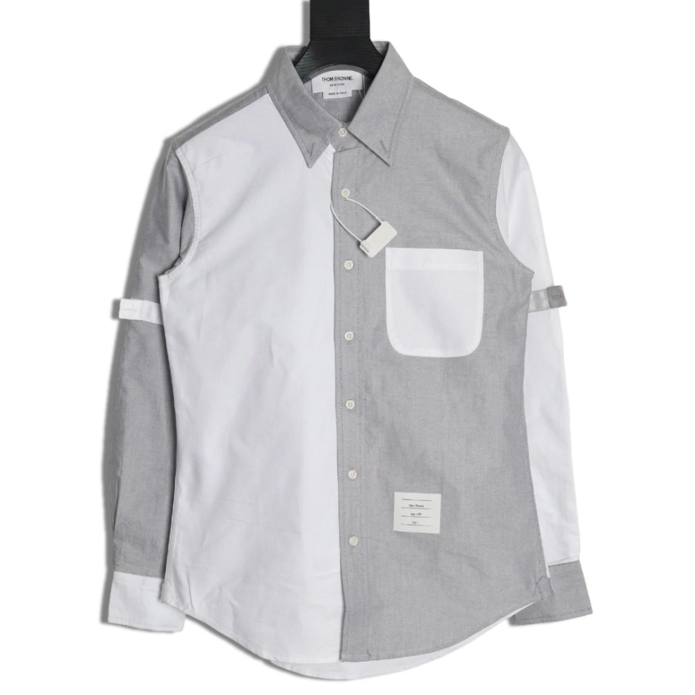 Thom Browne Contrast Shirt with Double Armband Design,Thom Browne