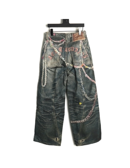 Acne Studios 1981M candy chain print denim trousers,Acne Studios