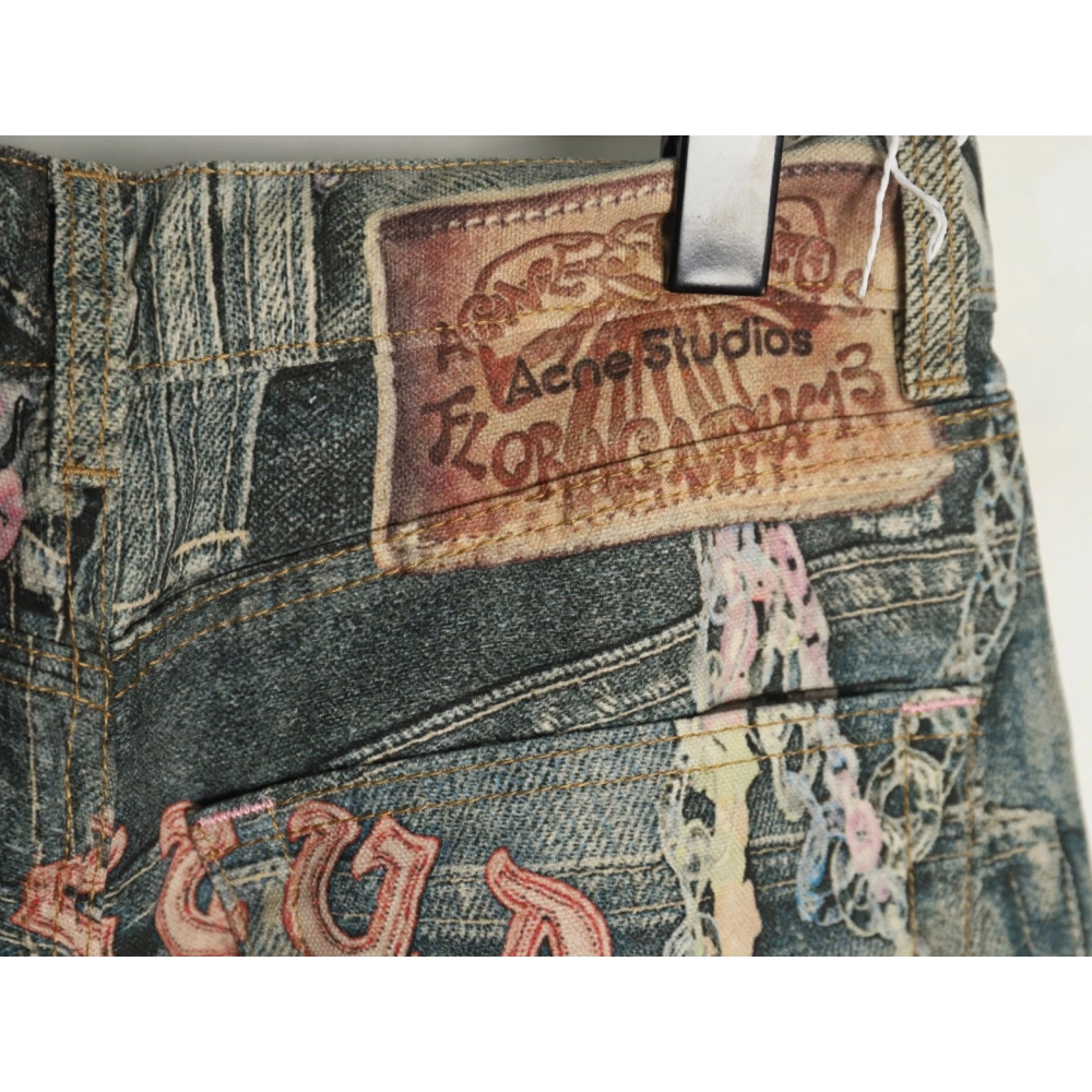 Acne Studios 1981M candy chain print denim trousers,Acne Studios