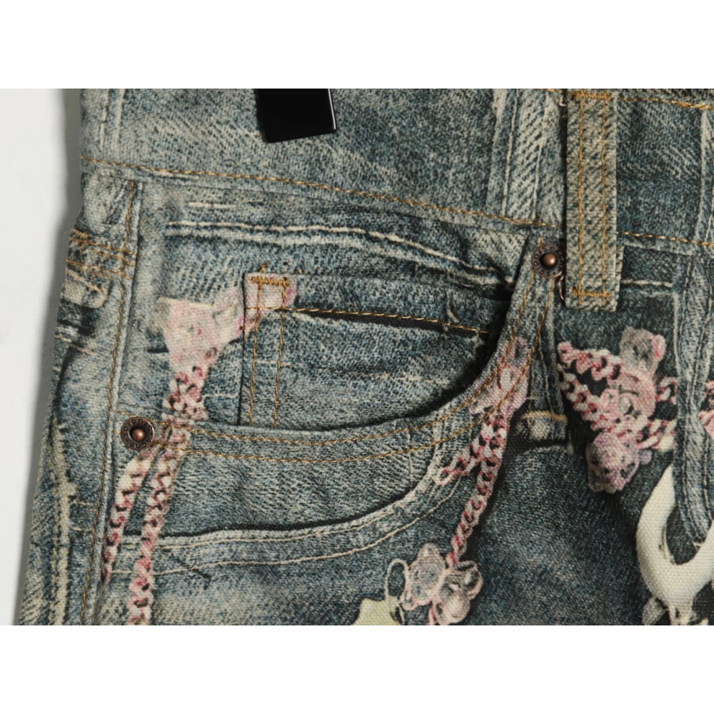 Acne Studios 1981M candy chain print denim trousers,Acne Studios