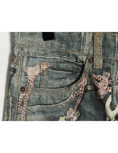 Acne Studios 1981M candy chain print denim trousers,Acne Studios