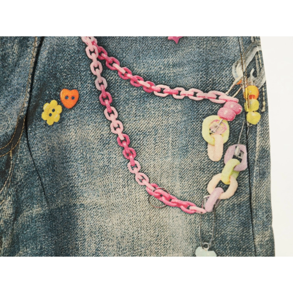 Acne Studios 1981M candy chain print denim trousers,Acne Studios