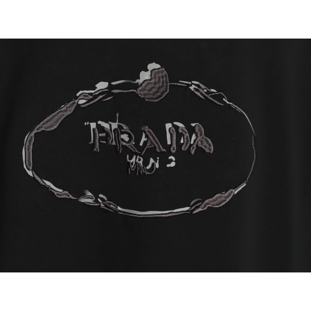 Prada hand-painted badge 3D embroidery short sleeves TSK1,Prada