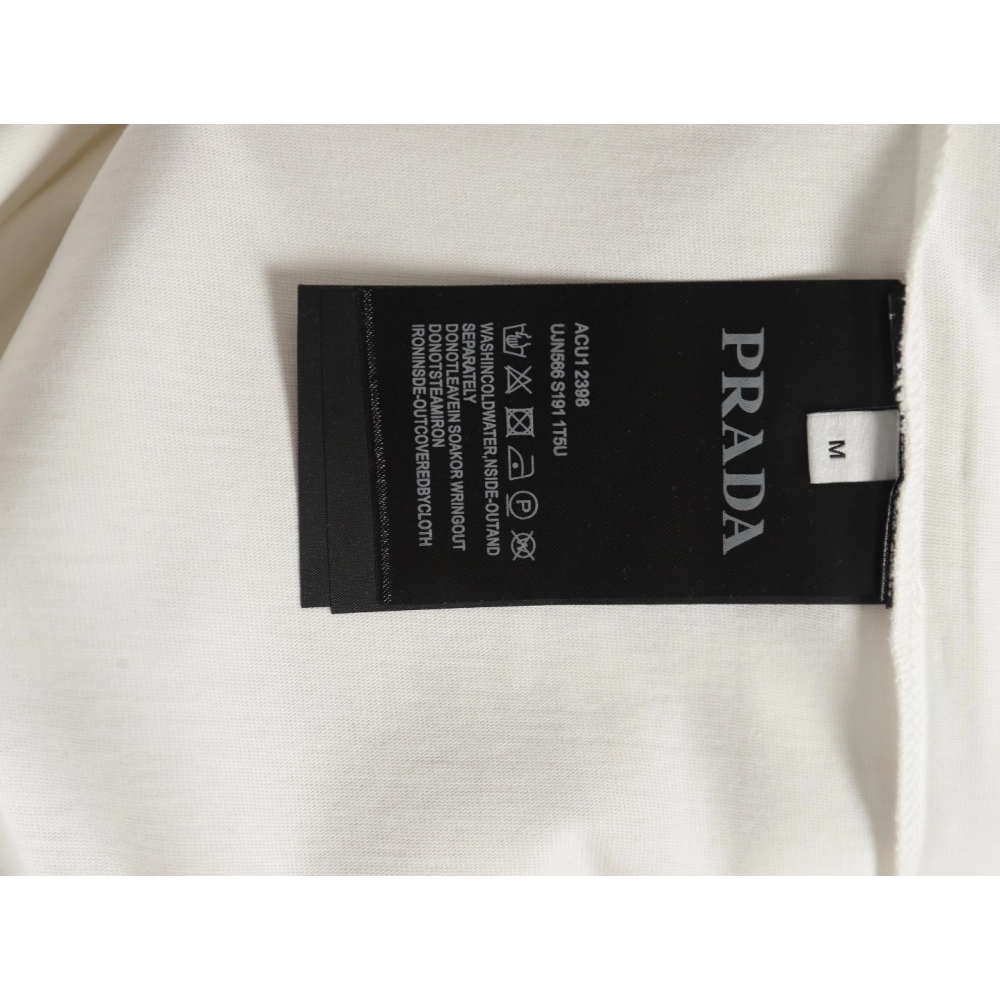 Prada hand-painted badge 3D embroidery short sleeves,Prada