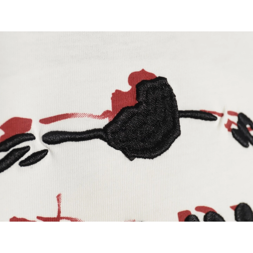 Prada hand-painted badge 3D embroidery short sleeves,Prada