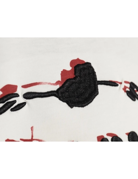 Prada hand-painted badge 3D embroidery short sleeves,Prada