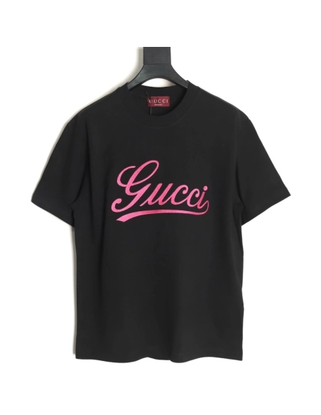Gucci cursive logo embroidered short sleeves TSK1,Gucci