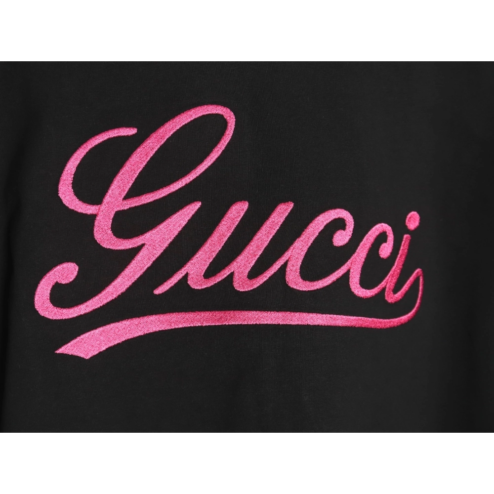 Gucci cursive logo embroidered short sleeves TSK1,Gucci