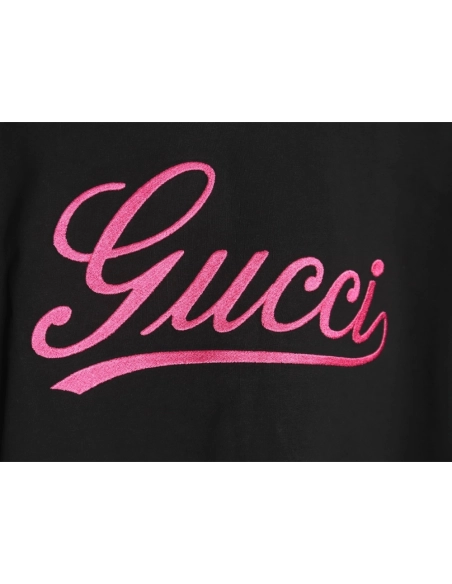 Gucci cursive logo embroidered short sleeves TSK1,Gucci